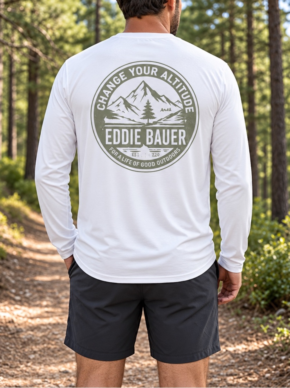 Eddie Bauer Change Your Altitude Long Sleeve Tee in White
